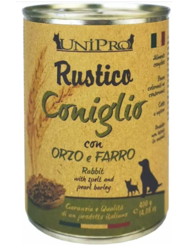 Unipro Coniglio orzo e Farro gr 400. Cibo Umido Per cani