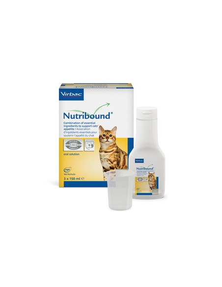 Virbac Nutribound Gatto 3 fiale  da 150 ml. Vitaminici per gatti