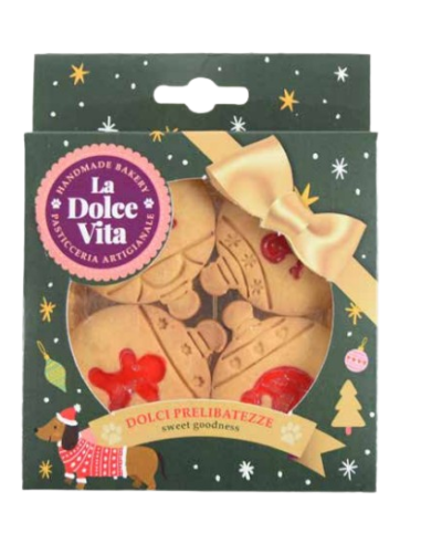 Biscotti a Forma di Palla di Natale 4 pezzi. Snack Per Cani