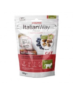 italian way Cat Pillows Anti Hairball con Manzo latte e Mirtilli gr.60. Snack per gatti 2