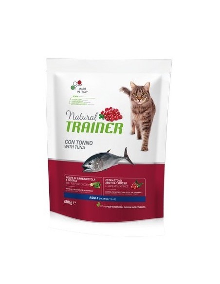Natural Trainer Adult Con Tonno gr 300. Alimento Per Gatti
