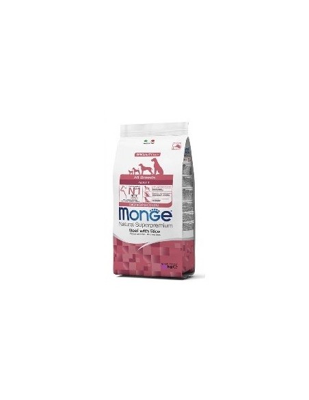 Monge Adult Manzo e Riso Mono Kg.12. Crocchette Per Cani