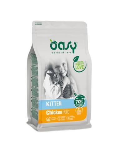 Oasy Kitten Pollo kg 1,5. Cibo per cuccioli di gatto.