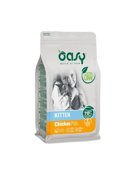 Oasy Kitten Pollo kg 1,5. Cibo per cuccioli di gatto