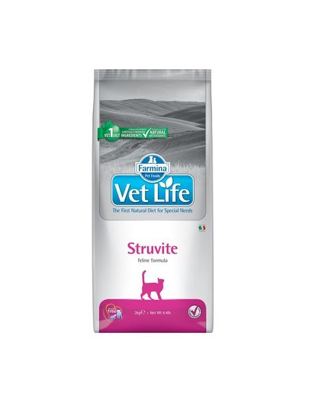 Vet Life Cat Struvite Kg.2 Crocchette per Gatti per riduzione dei calcoli Farmina