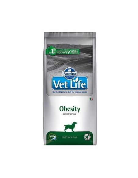 Vet Life Dog Obesity Kg.2 Farmina Cibo Secco per Cani è un alimento completo dietetico per la riduzione dell'eccesso di peso cor