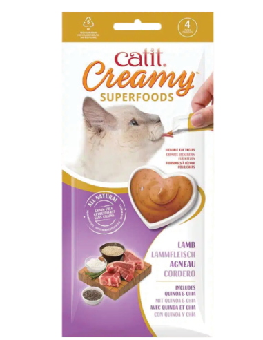 Catit Creamy Superfood Agnello 4x 10 gr. Snack per gatti .