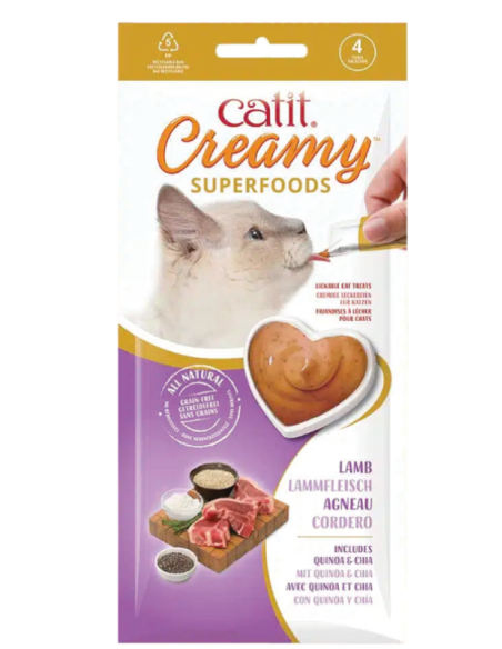 Catit Creamy Superfood Agnello 4x 10 gr. Snack per gatti