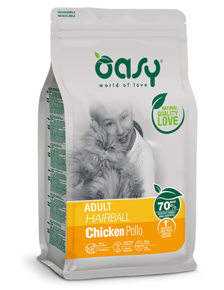 Oasy Hairball gr 300. Cibo Secco per gatti
