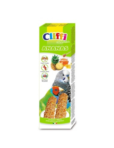 Cliffi Stick Pappagallini Esotici Ananas e Miele gr 60. Mangime Per Uccelli