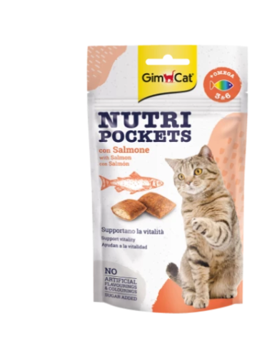 Gimcat Nutri Pocket Salmone gr 60. Snack per gatti