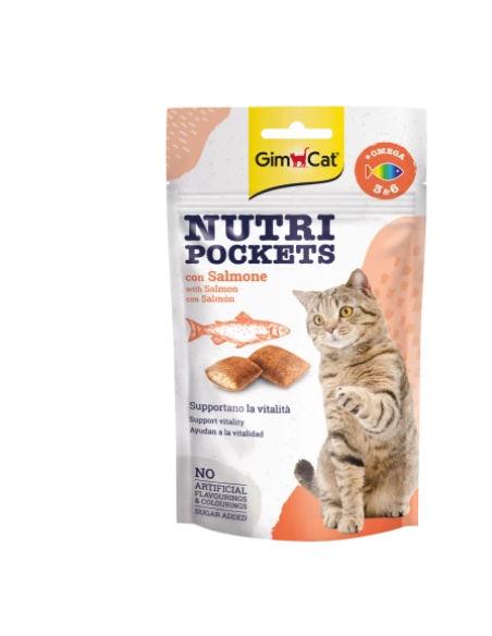 Gimcat Nutri Pocket Salmone gr 60. Snack per gatti