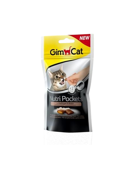 Gimcat Nutri Pocket Pollame e Biotina gr 60. Snack per gatti
