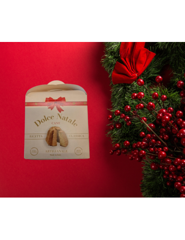 Pandoro Cane Dolce Natale 80 gr Bacon . Snack per cani .