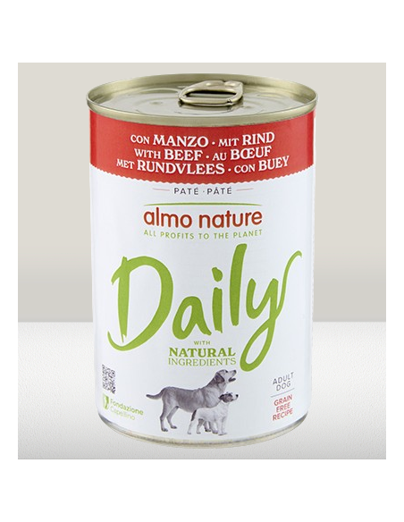Almo Nature Daily dog con Manzo gr.400. Cibo Umido per cani