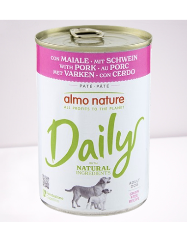 Almo Nature Daily dog con Maiale gr.400. Cibo Umido per cani.