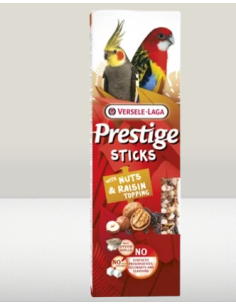 Prestige Stick Parrocchetti Noci e Uva Passa  2 stick da gr 140.Snack e Integratori per Uccelli