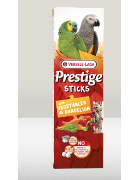 Prestige Stick Pappagalli con Vegateli e Tarassaco 2 pz da gr 140. Snack e Integratori per Uccelli.