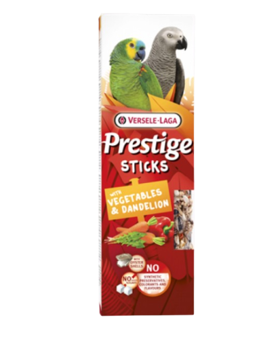 Prestige Stick Pappagalli con Vegateli e Tarassaco 2 pz da gr 140. Snack e Integratori per Uccelli.
