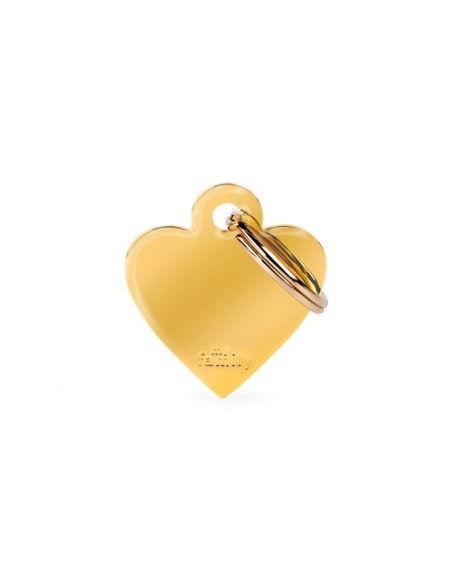 Medaglietta Basic Cuore Piccolo Ottone Dorato. Accessori per cani