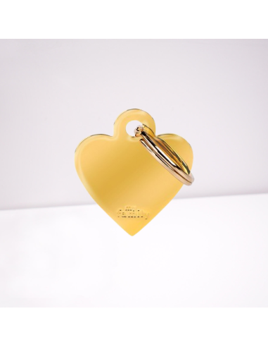 Medaglietta Basic Cuore Piccolo Ottone Dorato. Accessori per cani