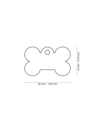 Medaglietta Basic Osso Piccolo Grigio in Alluminio. Accessori per cani