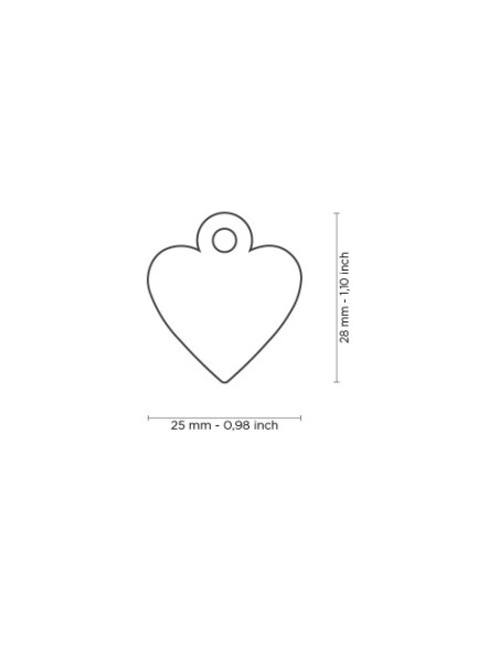 Medaglietta Basic Cuore Piccola in Ottone Dorato. Accessori per cani