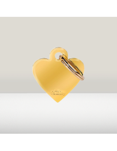 Medaglietta Basic Cuore Piccola in Ottone Dorato. Accessori per cani 2