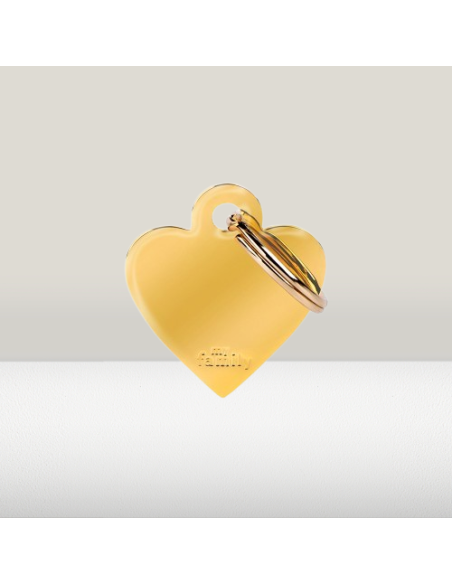 Medaglietta Basic Cuore Piccola in Ottone Dorato. Accessori per cani