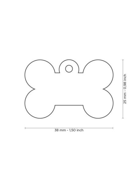 Medaglietta Basic Osso Grande Alluminio Blu. Accessori per cani.