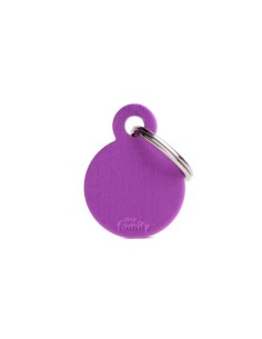 Medaglietta Basic Cerchio Piccolo Alluminio Viola. Accessori per cani. 2