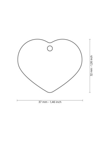 Medaglietta Basic Cuore Grande Alluminio Verde. Accessori per cani .