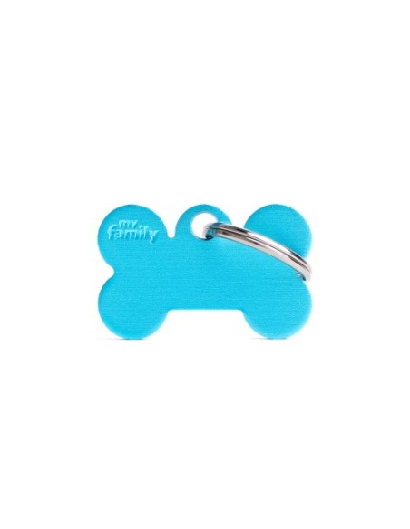 Medaglietta Basic Osso Piccolo Alluminio Azzurro. Accessori per cani.