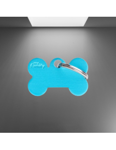 Medaglietta Basic Osso Piccolo Alluminio Azzurro. Accessori per cani. 2