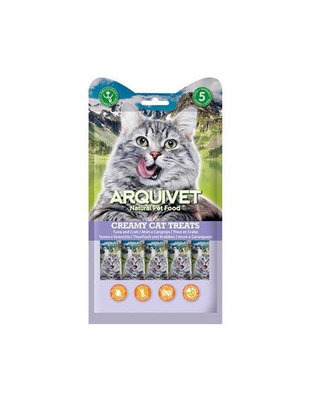 Arquivet Snack Liquido Gatto Al tonno e Granchio 5 pezzi. Snack Per gatti.