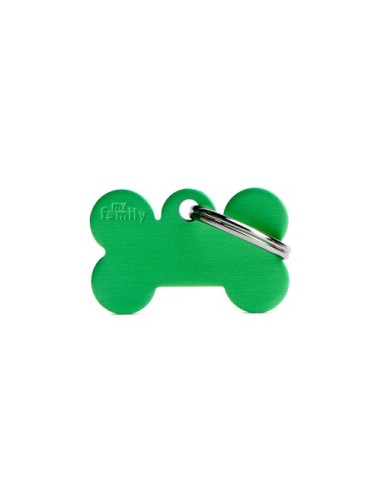 Medaglietta Basic Osso Piccolo Alluminio Verde . Accessori per cani.