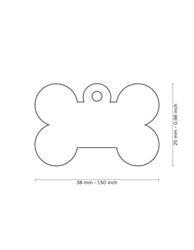 Medaglietta Basic Osso Grande Ottone Dorato. Accessori Per Cani