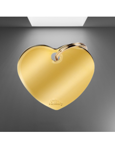 Medaglietta basic Cuore Grande Ottone Dorato. Accessori per cani 2