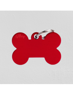 Medaglietta Basic Osso Grande Alluminio Rosso. Accessori per cani 2