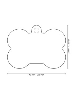 Medaglietta Hustag osso Alluminio Rosso . Accessori per cani 2