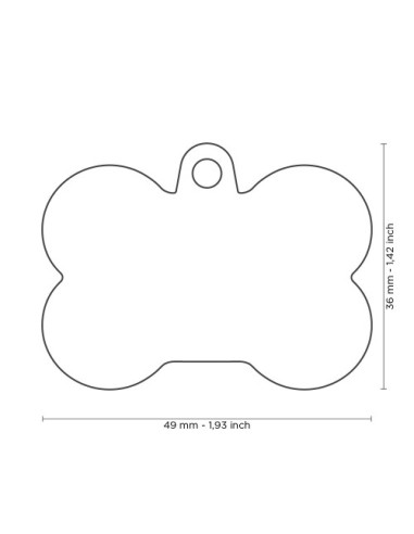 Medaglietta Hustag osso Alluminio Rosso . Accessori per cani