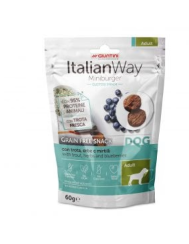 italian way dog Mini Burger con Trota Erbe e Mirtilli gr.60 Grain Free