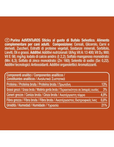 Purina Adventuros Strip Bufalo gr 120. Snack Per Cani.