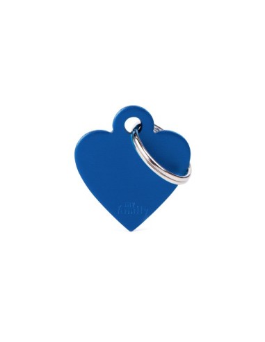 Medaglietta Basic Cuore Piccolo Alluminio Blu. Accessori per cani