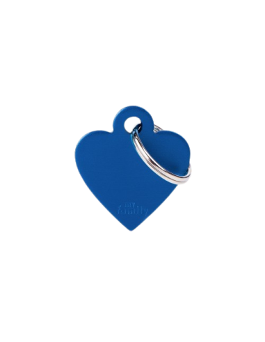 Medaglietta Basic Cuore Piccolo Alluminio Blu. Accessori per cani