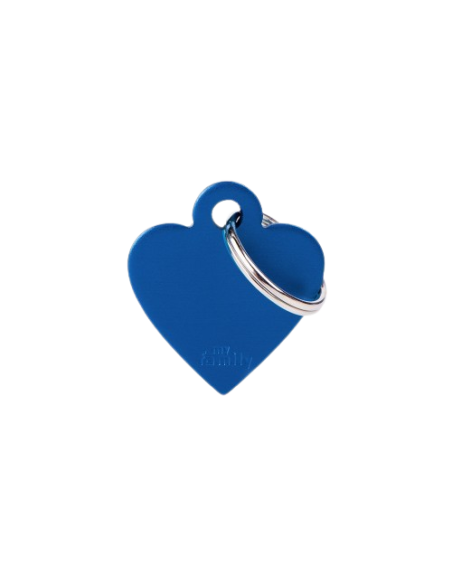 Medaglietta Basic Cuore Piccolo Alluminio Blu. Accessori per cani