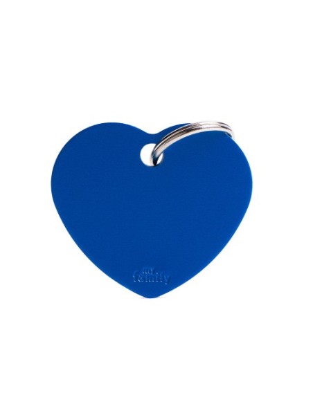 Medaglietta Cuore grande Blu- Alluminio. accessori