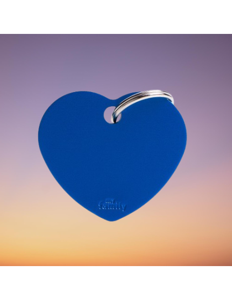 Medaglietta Cuore grande Blu- Alluminio. accessori