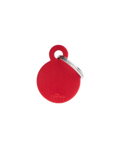 Medaglietta Basic Cerchio Piccolo Alluminio Rosso. Accessori per cani 2