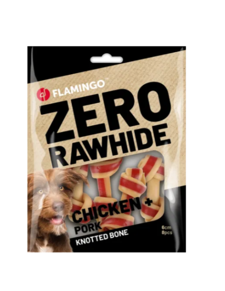 Zero Rawhide osso Con Pollo e Maiale gr 144- cm 6- Snack Per Cani